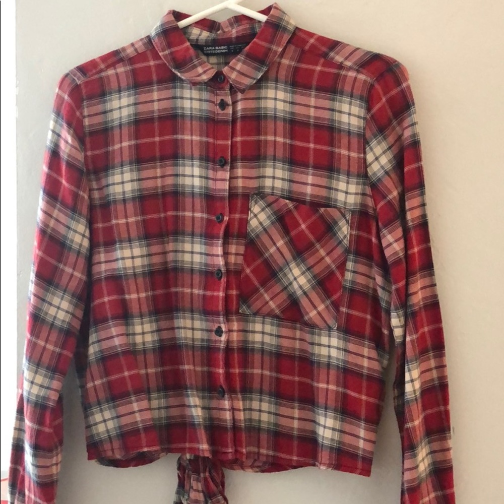 Zara cropped flannel
